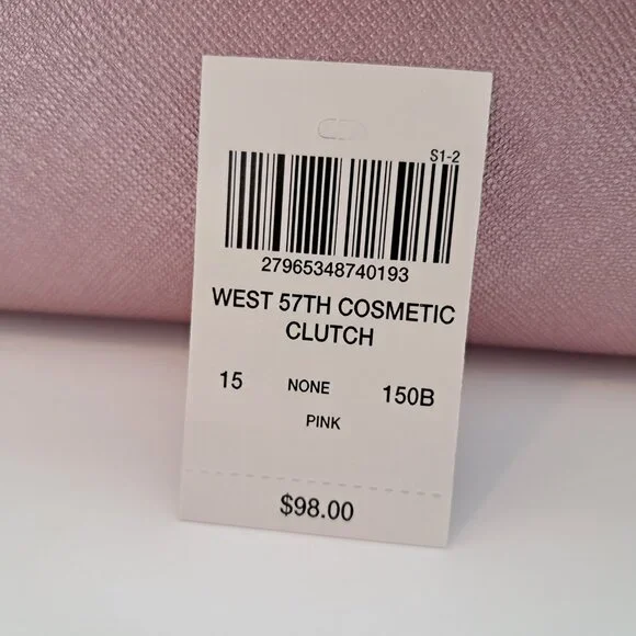 Henri Bendel West 57th Large Cosmetic Clutch Bag Pink NWT - Picture 11 of 11